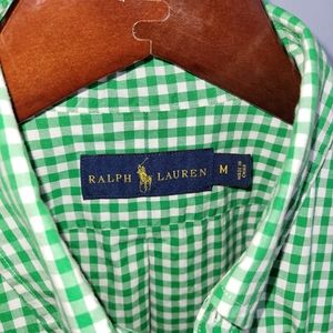 Green gingham short sleeve M Polo Ralph Lauren